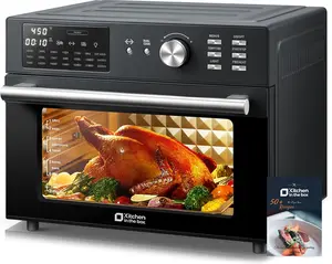 KITCHEN IN THE BOX Air Fryer Toaster Oven Combo, 32 QT Extra Large Countertop Air Fryer Oven 21-in-1 Combo, 25% Faster Cooking & 90% Less Oil, Elegant Design Convection Fan, Gift of the Season