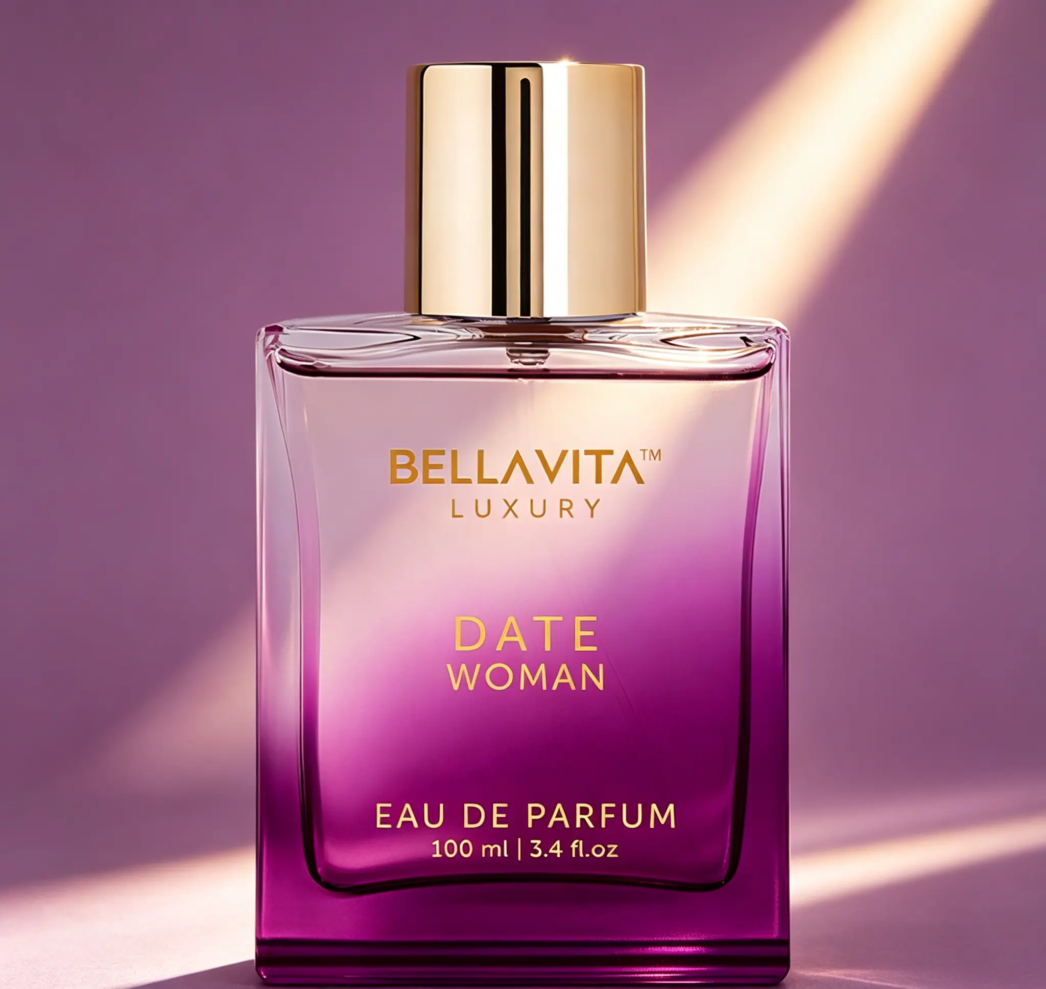 Bella Vita Luxury DATE Women's Eau de Parfum Spray, 100 ml (3.4 fl.oz) Long-Lasting Floral Fragrance with Pink Pepper, Jasmine & Moss Notes for Daily & Special Occasions