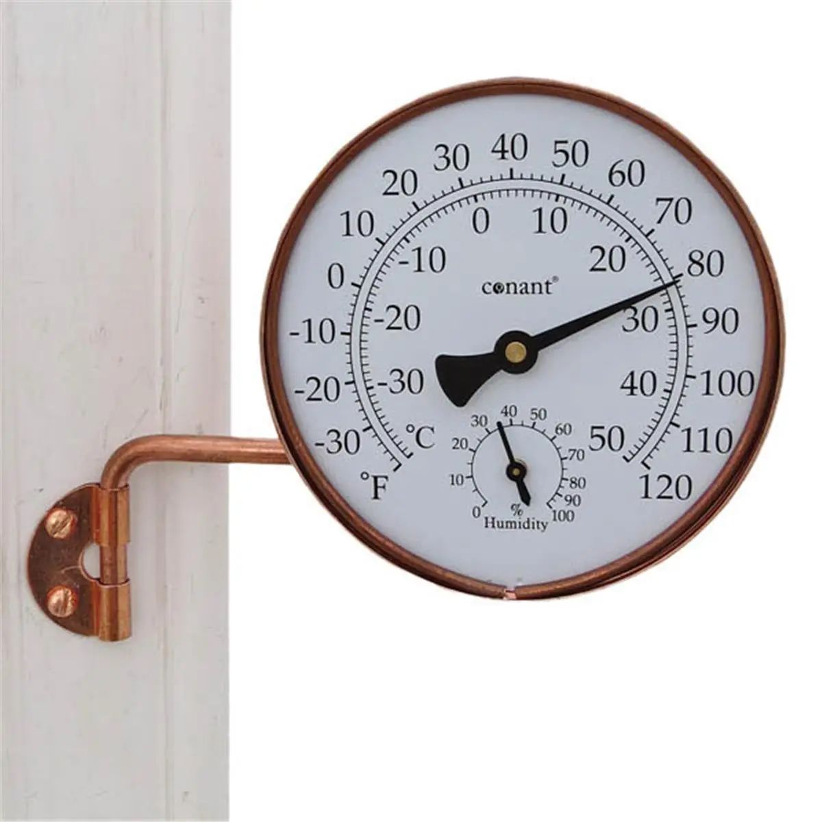 212 MAIN Conant Custom Brass Vermont Weather Station, Living Finish Copper, Includes Thermometer