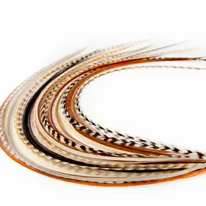Real Natural Color Feather Hair Extensions Clip-In DIY Kit (50 Pc) | 9”-14” length | Boho Festival + Western Cowgirl Hair | Heat Safe, No Damage, Salon Quality