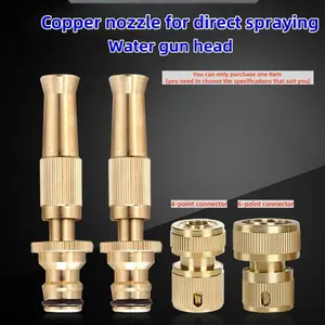 Adjustable Copper Nozzle Spray Gun Head, Quick Connect Car Wash Water Hose, Home Garden Soft Tube Sprayer, Easy to Use and Durable
