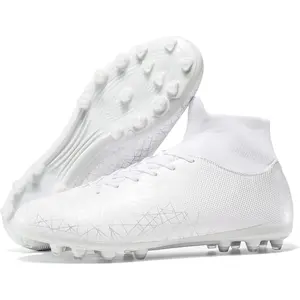 Unisex Adult Soccer Cleats Professional Soccer Shoes High-Tops Breathable Athletic Turf Outdoor Indoor Mens Spikes Shoes