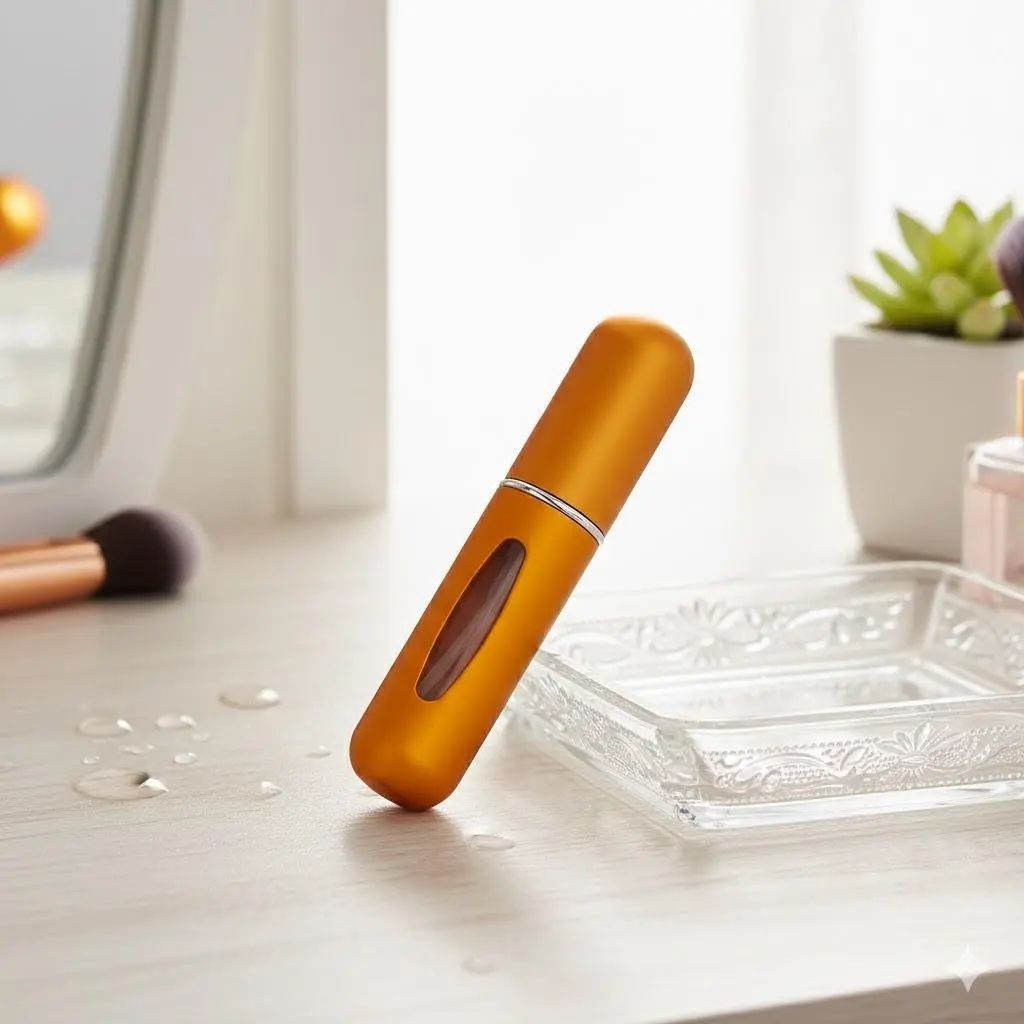 Portable Refillable Mini Perfume Atomizer 5ml. Leak-Proof Travel Spray Pump Bottle for Women & Men. Perfect Gift for Lovers, Friends. TSA Approved for Flights. Compact & Convenient.