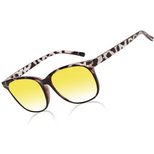 HAOLOTA Night Vision Driving Glasses Polarized HD Yellow Tinted Anti Glare Sunglasses for Men Women Square Shape Lightweight Comfortable Stylish Design Unisex