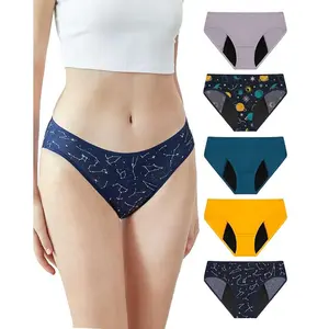 Period Underwear Menstrual Panties Comfortable Modal Bikini Cheeky Briefs for Women Girls