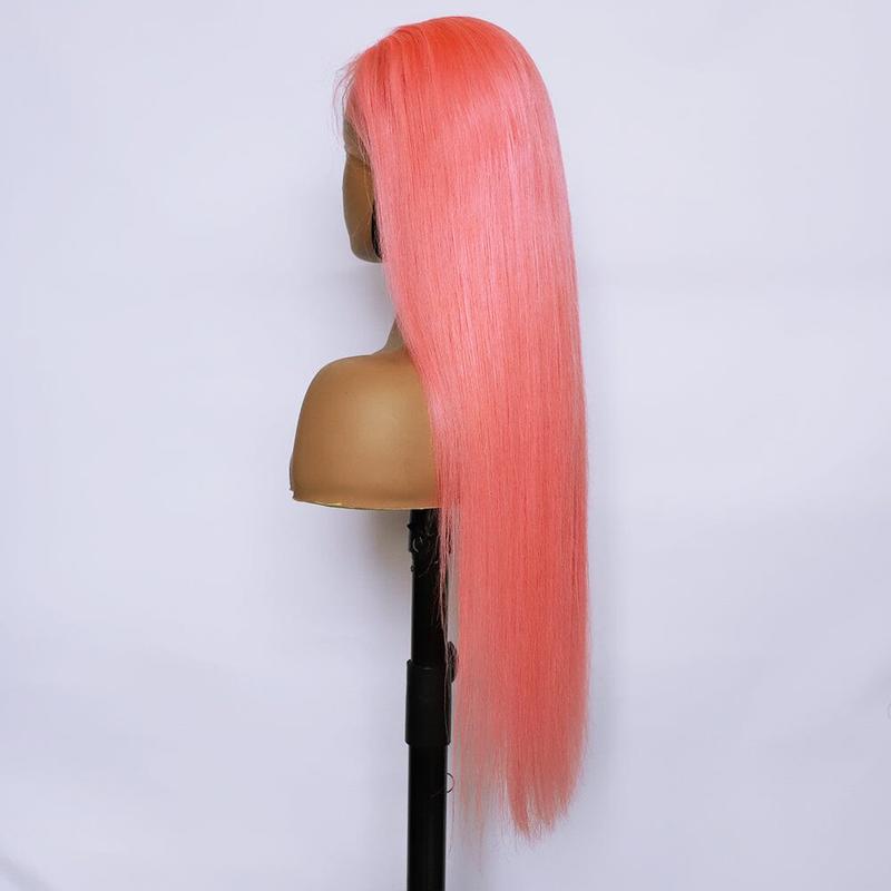 Color Pink Straight Human Hair