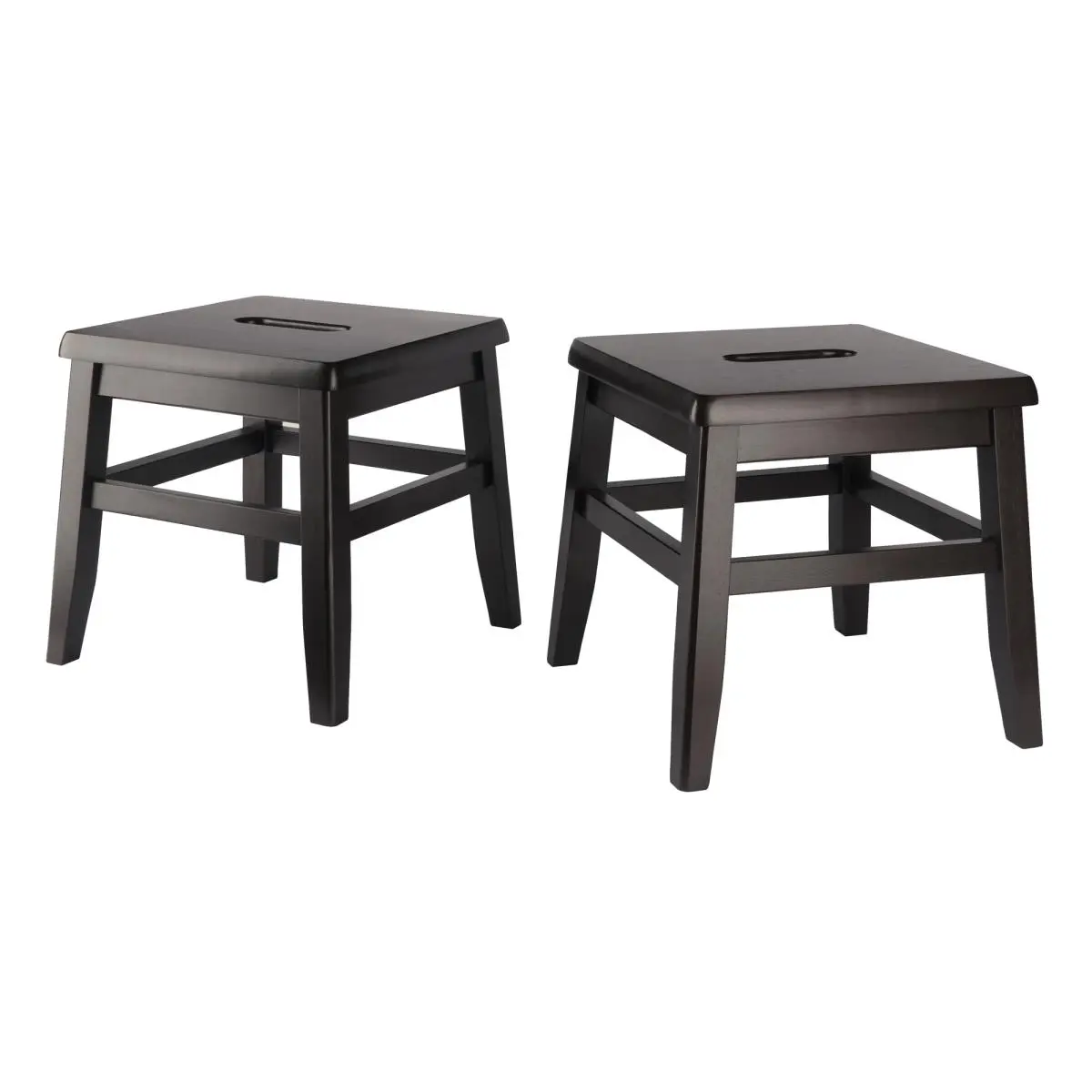 Winsome Kaya Backless Square Design Conductor Stool Set - 2-Piece Indoor Furniture Chairs, 15 lbs Capacity, for Garage, Basement, Pantry, Coffee