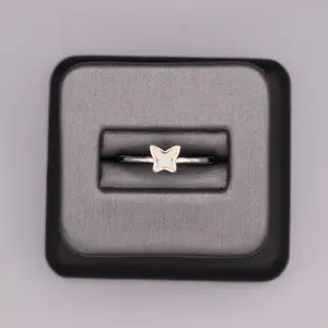 Sterling Silver Stone Ring - Opal Butterfly