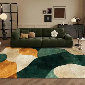 Velvet Soft Comfortable Home Rug, Vintage Color Block Print Design, Ideal for Hallway Living Room Bedroom Door Mat Indoor Outdoor Decor, Home Decorative Rugs