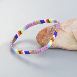 KELITCH Tila Stretch Bracelets Stackable Bohemian Friendship Bracelets 6.75 Inch Beaded Lightweight Comfortable Summer Jewelry