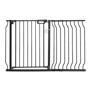 VEVOR Baby Gate, 29.5"-48.4" Extra Wide, 30" High, Dog Gate for Stairs Doorways and House, Easy Step Walk Thru Auto Close Child Gate Pet Gate with Pressure Mount Kit and Wall Mount Kit, Black