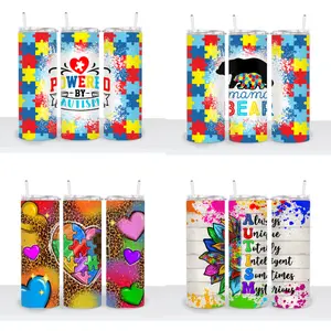 Autism Choice - 20oz Tumbler Reusable Plastic Straw & Lid