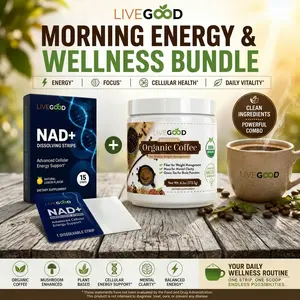 LiveGood Morning Energy & Wellness Bundle | NAD+ + Organic Mushroom Coffee