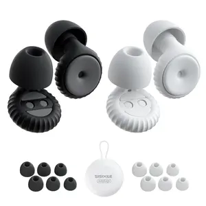 SISIXILE Noise-Canceling Earplugs, Ultra-Comfortable Reusable and Washable Noise-Reducing Earplugs for Sleep and Noise Sensitivity, Made with Soft and Safe Silicone, 35 dB Noise Reduction, Includes 8 Pairs of Ear Tips (XS/S/M/L Sizes)