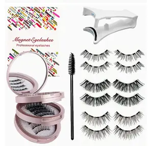 3 Pairs Of Natural Glue Free 3D False Eyelashes, No Eyeliner, Reusable Dual Magnetic False Eyelashes Set, , Reusable, Waterproof, Glue Free, Easy To Wear, Ladies Gift Beginner Friendly Self-Adhesive Lash Makeup Flawless