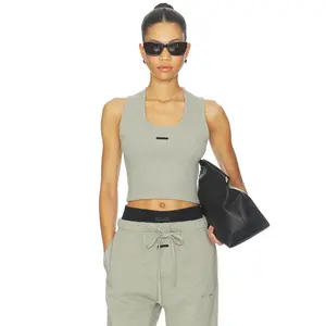Fear of God ESSENTIALS Fitted Rib Tank in Concrete Heather
