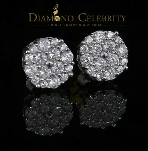 Diamond Celebrity’s 925 Sterling White Silver 2.48ct Cubic Zirconia Round Women’s Stud Earrings