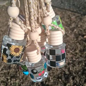 Luxe Hanging Car Diffusers - Decorative Bottles, multiplevariety Shaped Design and Natural Twine Accents