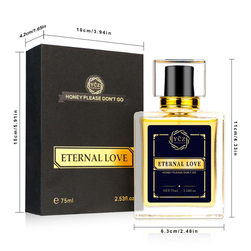 YCZ Eternal Love Perfume 2.6oz 75ml Aromatic Adjustable Concentration Fragrance with Musk Ambergris Jasmine Rose Patchouli Fruity Notes Vanilla Scent Eau De Parfume for Daily Use