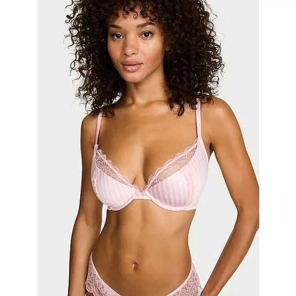 Victoria's Secret Tease Unlined Sheer Dot Demi Bra