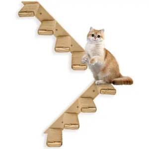 2 Pack 4 Steps  Wall Shelves and Stairs with Sisal Rope. Wall Steps/Ladder Furniture &  Tree Supplies(Catstairs 2Pack-4Steps)