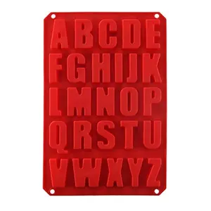 Silicone Letter Cake Mold BPA Free, Non-Stick Chocolate Mold Soft and Easy to Release, Decorating Silicone Red Mold Cake Baking Utensils Good Toughness DIY Ice Tray Kitchen Cake Pans
