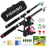 Beginner-Friendly Dual Rod & Reel Fishing Combo, 1.8m Fiberglass Telescopic Rod with Spinning Reel, 2-in-1 Twin Fishing Set for Adults & Kids Fishing Gear