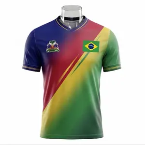 Haiti x Brazil Soccer Jersey  | Football Shirt Men Women | Breathable Athletic Fit | World Cup Style Jersey | Unisex Sports T-Shirt | Summer Soccer Outfit