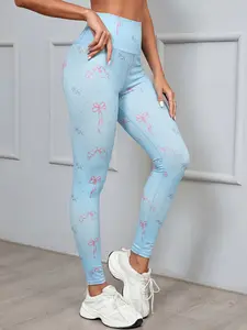 Women's High-Waisted Butt Lifting Yoga Pants, Leopard Zebra Pattern, Quick-Dry Tight Fit, Multi-Color Irregular Design, Spring & Fall