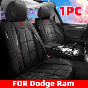 airbag compatible 1PC FOR Dodge Ram Car seat cover - Single PU leather waterproof protection kit for the front row, resistant to wear and scratch, suitable for all seasons, fully wrapped, durable muscle seat cover
