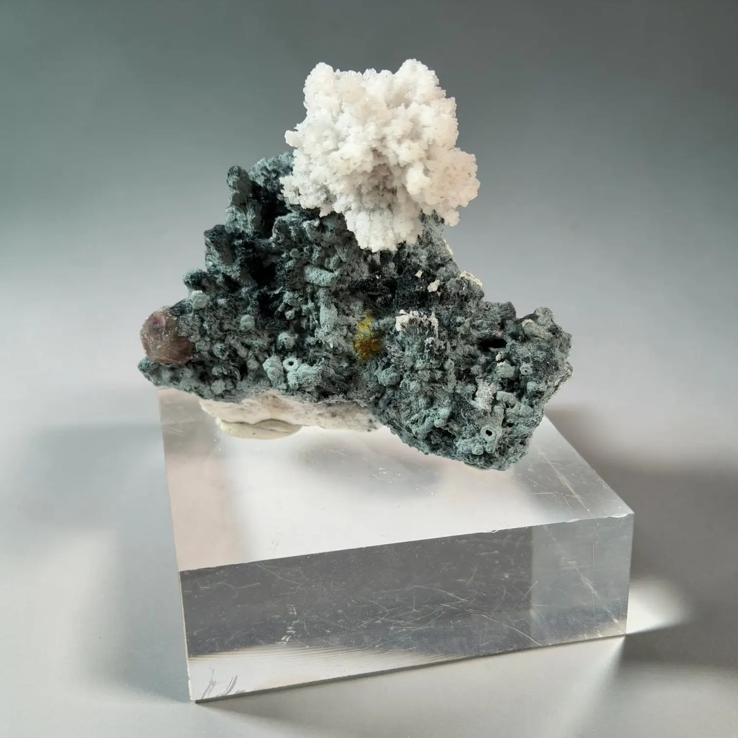 Foitite with Hyalite Opal Mineral Specimen