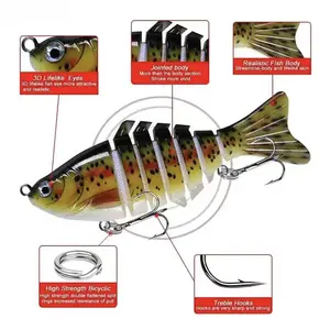 Realistic Jointed Swimbait Lure Set – 8-Segment Fishing Baits with 3D Eyes, Natural Swimming Action, Slow Sinking Bass Lures for Pike, Trout & Predator Fish