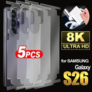 5 PCS Soft TPU Back Films for Samsung Galaxy S26 Ultra S25 Edge S25 S24 S23 S22 Ultra Plus FE HD Full Coverage Back Side Hydrogel Film Screen Protectors