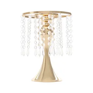 10PCS Gold Crystal Flower Stands for Table Centerpieces Small Vase Holder 26cm Tall Metal Acrylic Wedding Decoration for Shelves Entryway Living Room Balcony Party Display DIY Flower Arrangement Stand Set of 10