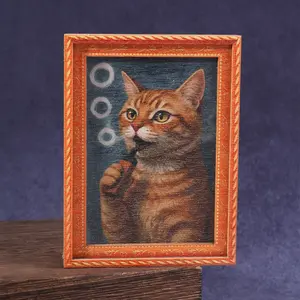 1PC Vintage Cat Refrigerator Decorating Magnet, Fun Frame Design, Home Decor, Perfect Holiday Gift, Cute Cat Fridge Magnet