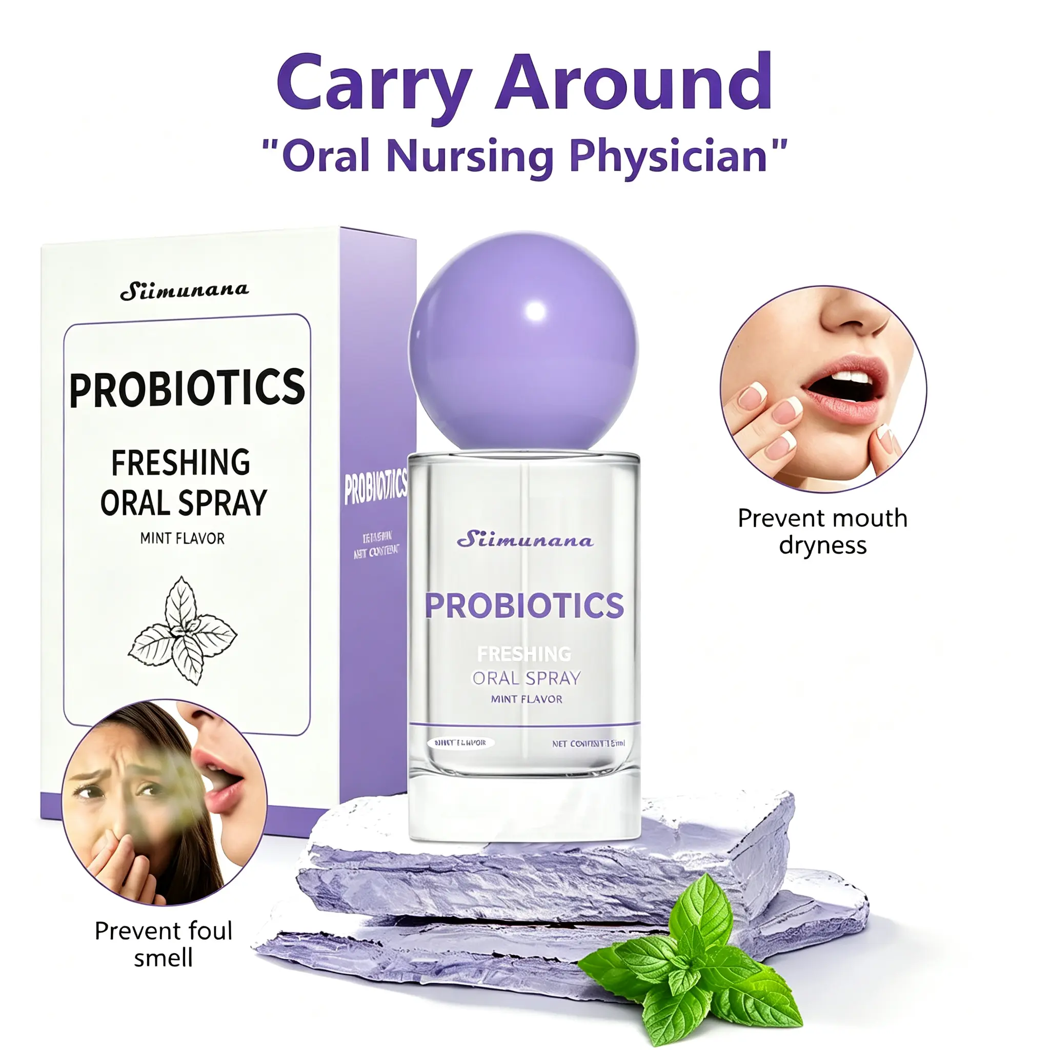 15ml Mint Breath Oral Spray - Sugar-Free Portable Bad Breath Freshening Dental Freshener, Single Bottle Long-Lasting Daily Oral Care Mist for All-Day Freshness, Fresh Breath