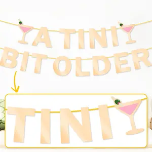 Foil Banner Martini Decoration, Perfect for Birthdays & Casino Themed Events, Ideal for Girls' Cocktails & Vegas Photo Booths