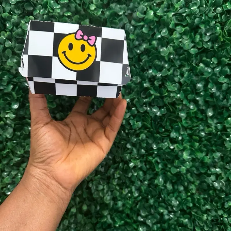 Custom Burger-Style Favor Boxes | Personalized Party Packaging | Fast Food Theme | Birthday Table Décor |Party Supplies