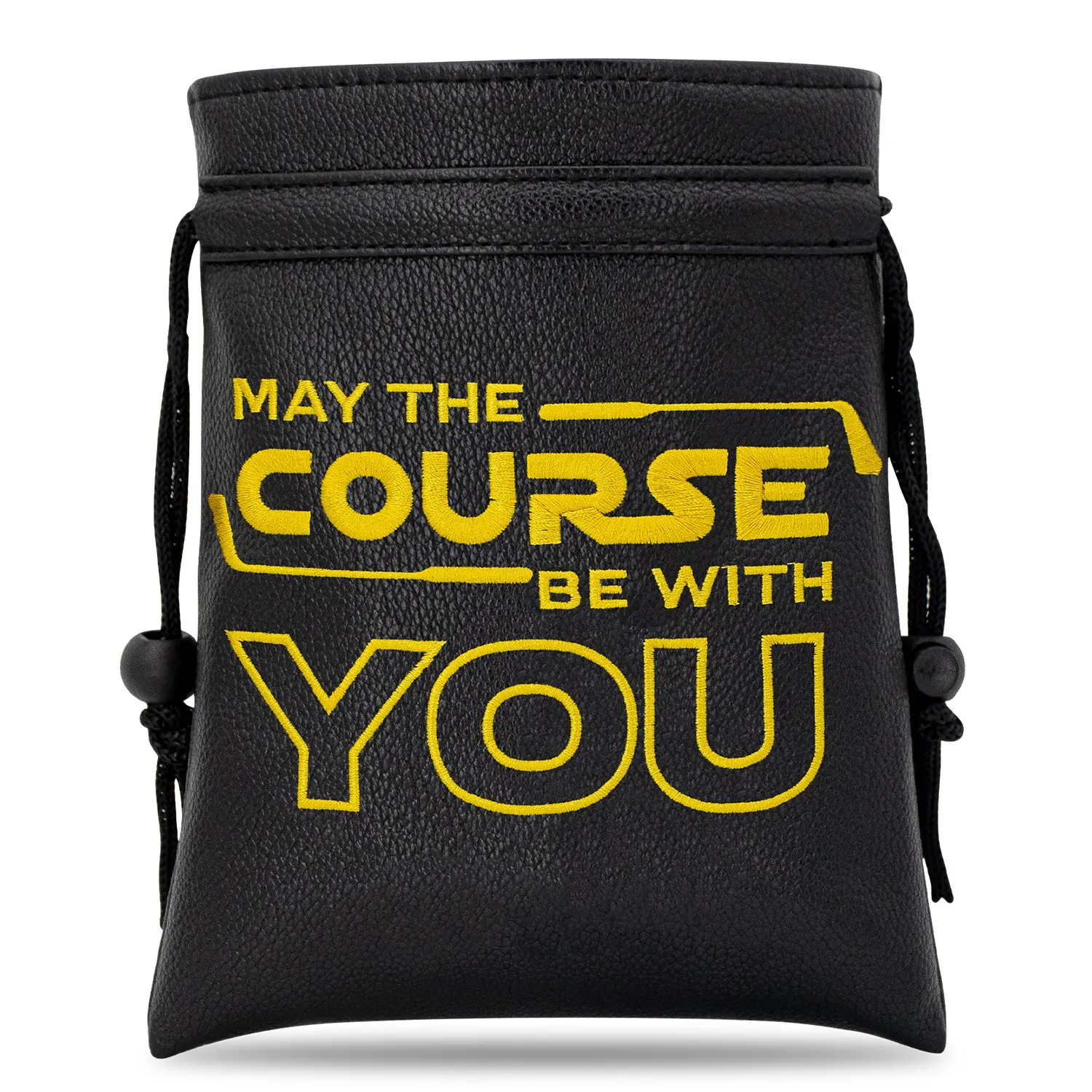 Golf Drawstring Valuables Pouch, Premium PU Material, Cinch Closure Design, Large Capacity Bag for Golf Balls, Ideal Gift for Men