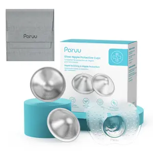Paruu 999 Silver Nursing Cups Original Perforated Breathable Design, 999 Silver Nipple Cover for Breastfeeding Essential,Nipple Shield for Nursing Newborn, Metal Nipple Shields, Regular, XL, XXL Size