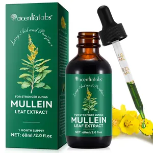 Acentiallabs Mullein Leaf Drops for Lungs, Mullein Leaf Extract Drops with Chlorophyll for Lungs Healthy Breathing& Cleanse (60 ml) Healthcare Edible