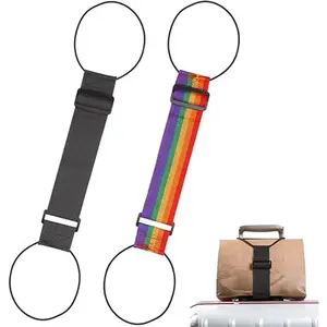 2 Pack Luggage Straps for Suitcases, Adjustable Connector Travel Belts, Durable Nylon Strap for Securing Bags & Backpacks