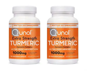 Qunol Turmeric Curcumin Supplement, Turmeric 1000mg With Ultra High Absorption, Joint Support Supplement, Extra Strength Turmeric Capsules, 2 Month Supply, 120 Count (Pack of 2)