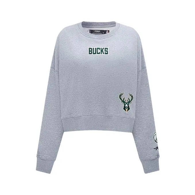 Women's Pro Standard Wingspan Milwaukee Bucks Crewneck Sweatshirt