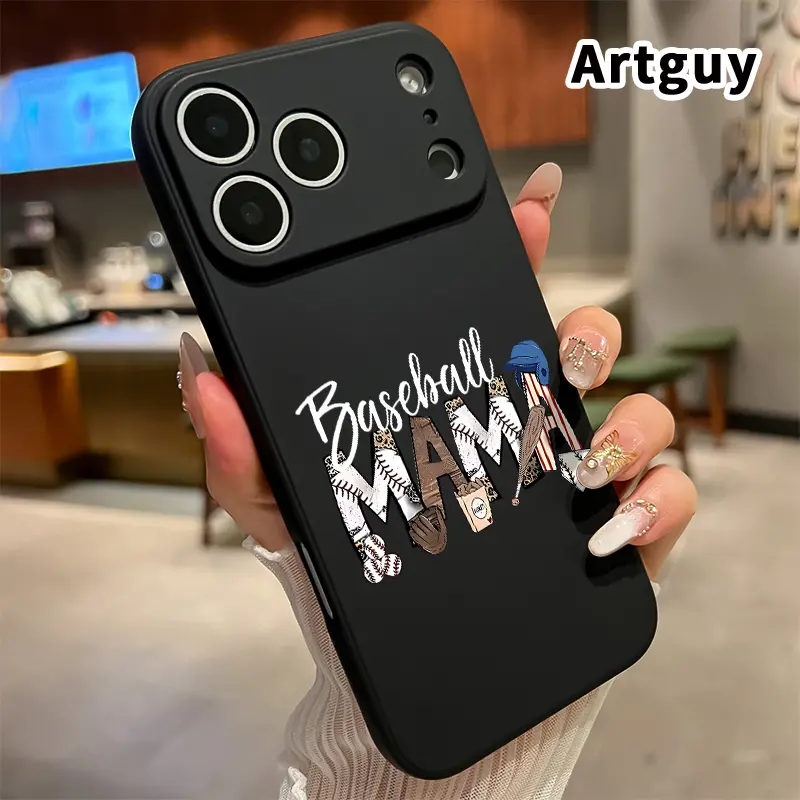 Baseball Mama Tribute Smartphone Case for iPhone 17 Pro Max,16 Plus,15,14,13,12,11,Air,XR - Liquid Silicone TPU, Anti-Fall, Ultra Slim Soft Bumper Cover for Girls | Handheld Cellphone Protection for Devices
