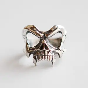 925 Sterling Silver Skeleton Head Punk ​Ring Adjustable Rings For Women Luxury Jewelry Wholesale