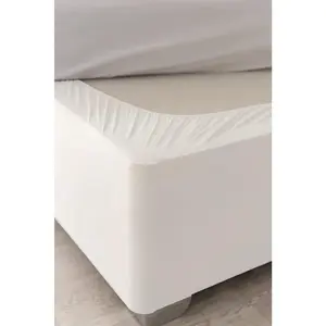 Box Cover - Transform Your Bed with This Fully Elasticated Faux Suede & Stretch Wrap-Around 4 Sides Bed Skirt (White, Twin/Twin XL)