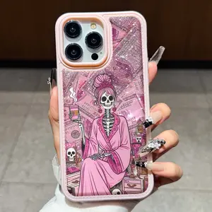 Anti-Drop Shockproof Skull Phone Case for iPhone 15 Pro Max, Full Coverage, Compatible with iPhone 14/13/12/XR/15 Plus, Valentine's Day Gift