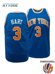 KTYSDE Unisex Embroidered New York 3 Basketball Jersey Breathable Mesh Sports Shirt Retro Athletic Uniform Daily Wear Streetwear