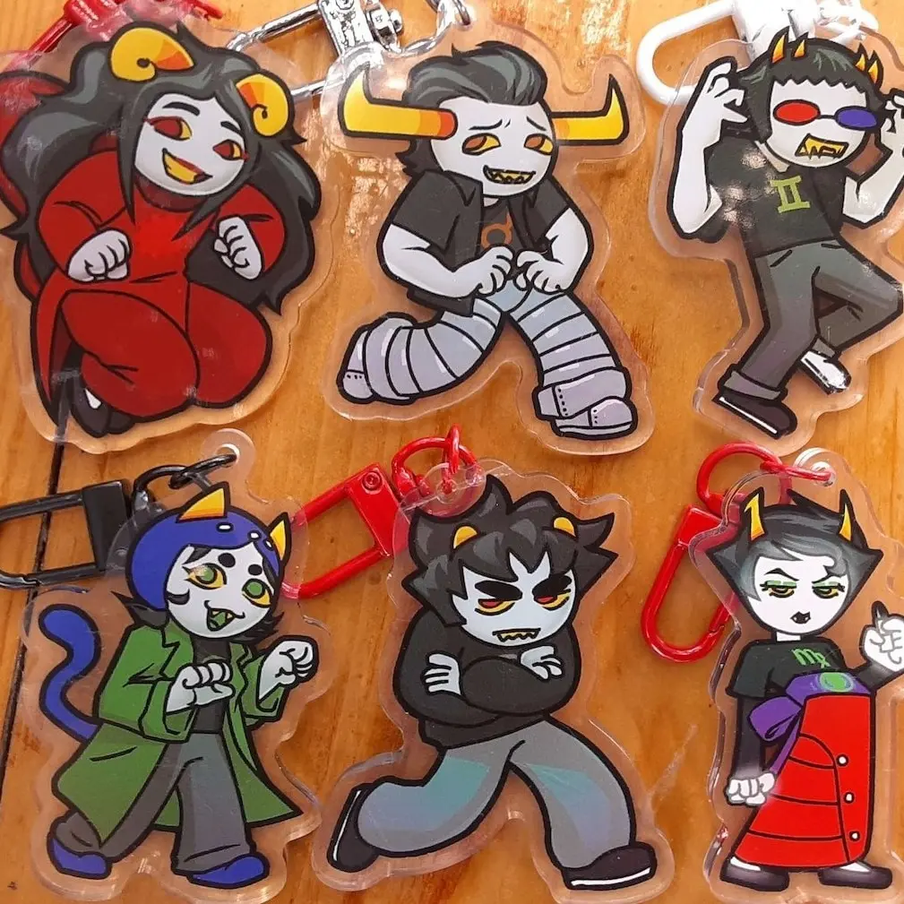Homestuck Character Keychain, Regretevator Acrylic Keychains, Lil Hal, Homestuck Keychains, Regretevator, Ranfren Keyring Gifts, Homestuck Keychain Cute Gifts